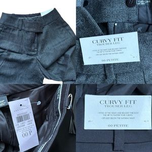 NEW LOT OF 4 ANN TAYLOR CURVY FIT TROUSER LEG BLACK GREY PANT SIZE 00 PETITE